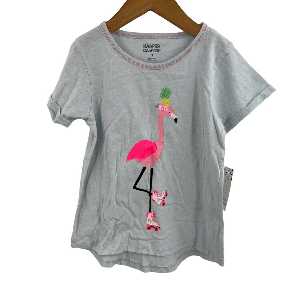 Harper Canyon Blue Flamingo Tee 5 New